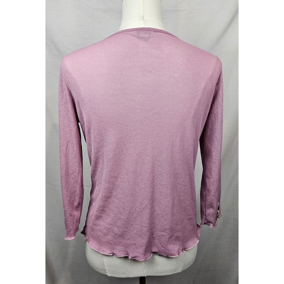 J Jill Womens Pink Knit Button Front Cardigan 3/4 Sleeve M Coquette Fairy - Picture 2 of 6